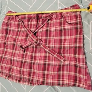 Red plaid, Size 24, St. John's Bay skorts, worn 2x